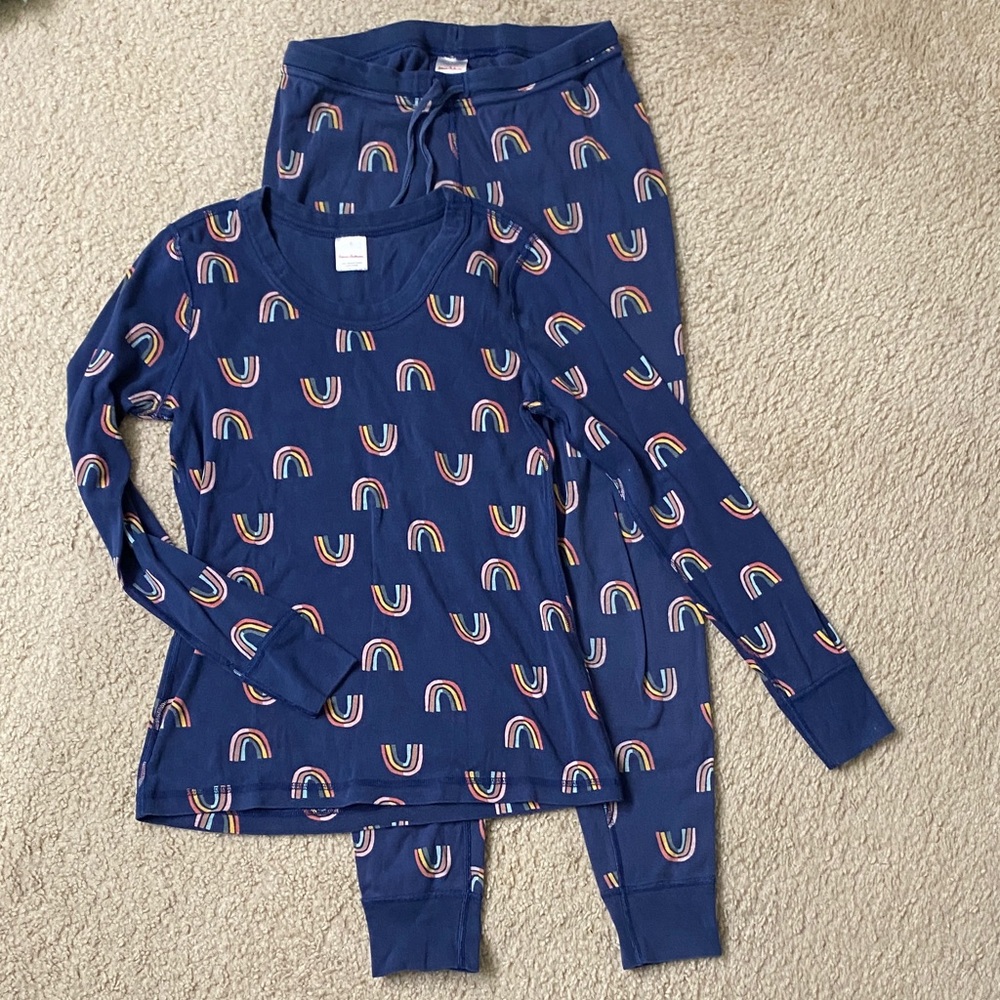 Hanna Anderson Navy Rainbow Print Pajama Set